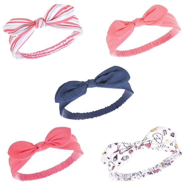 slide 1 of 1, Hudson Baby Infant Girl Headbands 5pk, Doodle, 0-24 Months - Doodle Doodle - 0-24 Months