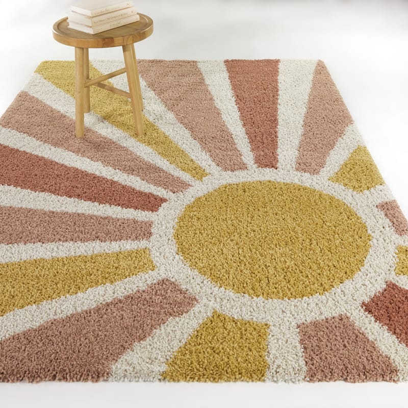 Helia Rainbow Sunrise Shag Area Rug