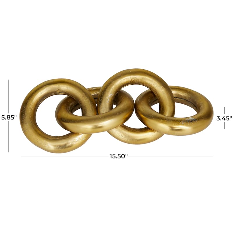 Stylish Aluminum Metal Chain Sculpture - Gold, Black, Silver