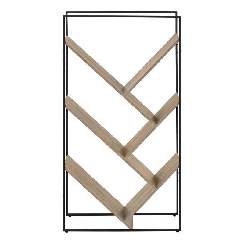 Bookshelf, Bookcase, Etagere, 3 Tier, 60"h, Office, Bedroom, Laminate, Metal, Contemporary, Modern