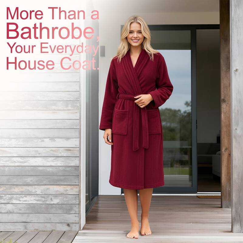 American Soft Linen Women Robe Warm Fleece Woman Bathrobe