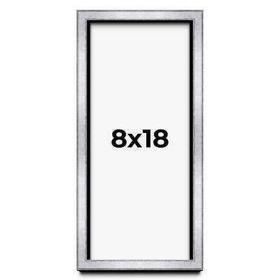 8x18 Shadow Box Frame Silver | 1.375 Inches Deep Real Wood