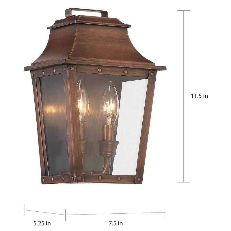 Coventry 2-light Copper Patina Outdoor Wall Mount
