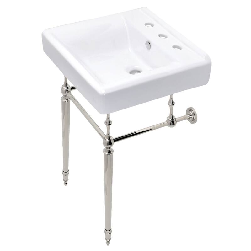 Kingston Brass Edwardian 20" Wide Console Sink Set - Polished Nickel