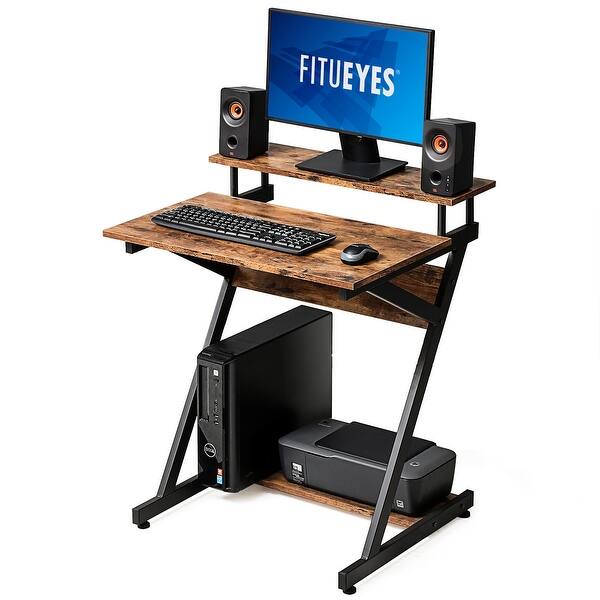 Fitueyes Computer Desk With Hutch Study Writing Desk For Small Spaces Overstock 32453811 Prepac wall mounted space saving computer desk with storage. fitueyes computer desk with hutch study writing desk for small spaces