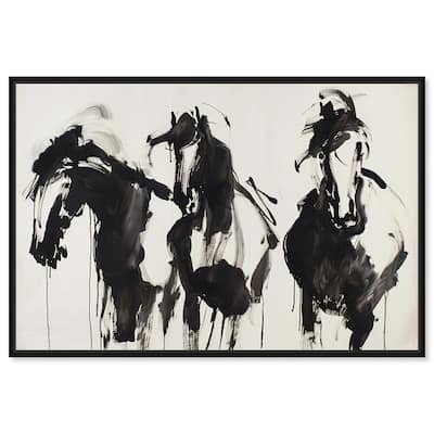 Horses in Ink Canvas by Art Remedy