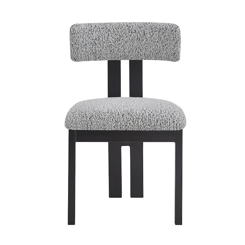 Dining Chairs Set of 2, Armless Dining Chairs with U-shaped Backrests & Metal Legs, Upholstered Lounge Chair for Kitchens