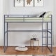 preview thumbnail 10 of 31, Metal Loft Bed Full with Guardrails, Flat Ladder, Kids, Teens, Adults