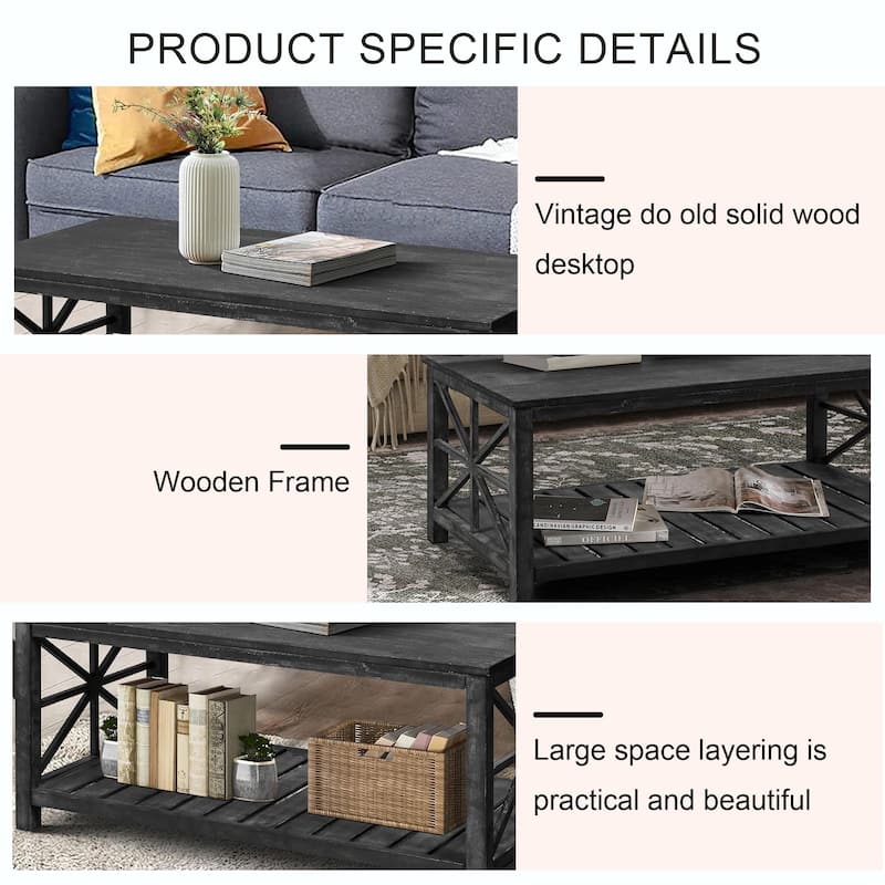 Handcrafted 52'' Width Coffee Table