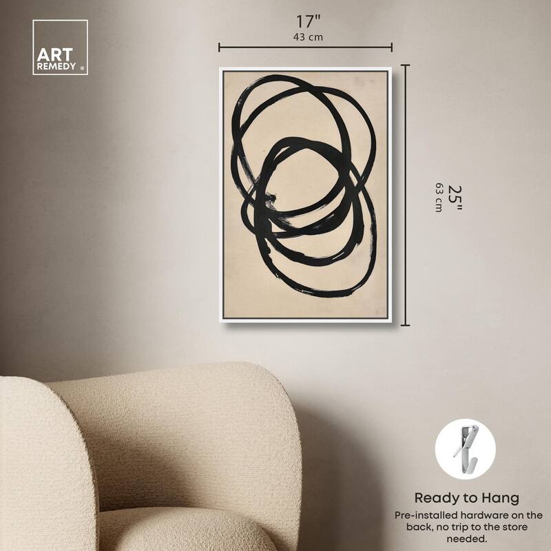 Beige Black II Canvas by Art Remedy