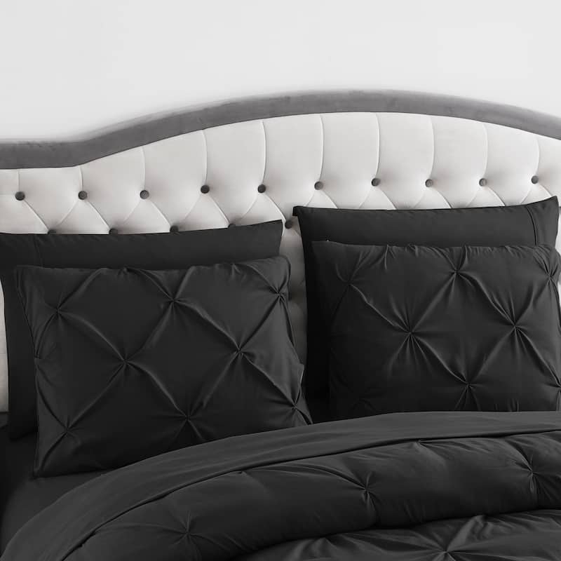 8 Piece Bed In A Bag Pintuck Comforter Sheet Set