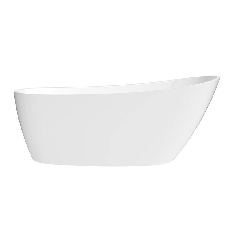 Lahore Freestanding Acrylic Soaking Bathtub - 59.1"L x 29.1"W - White