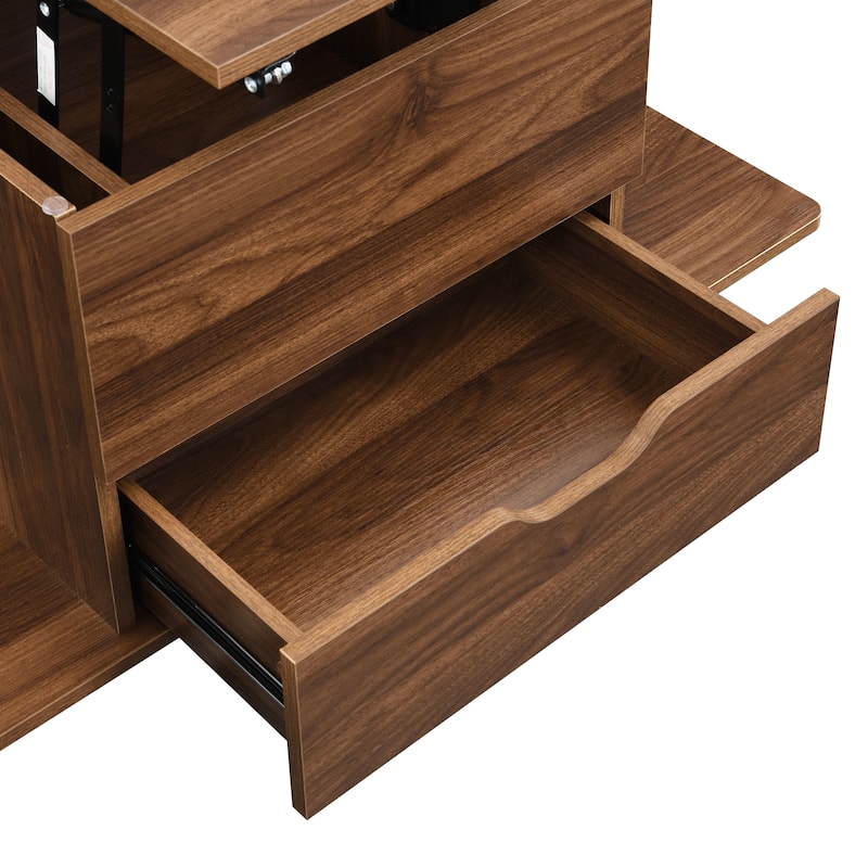 Christopher Knight Home - Calix Lift-Top MDF Coffee Table Set with 4 Stools and Smooth Locking Wheels