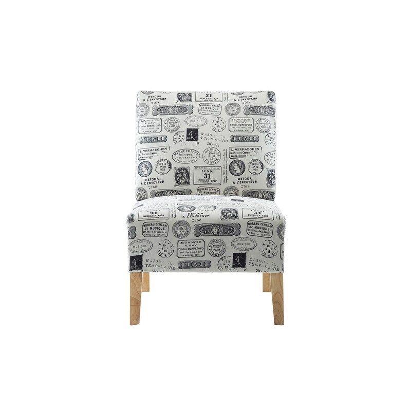 Shop Modern Letter Printed Fabric Accent Chair Living Room Armless