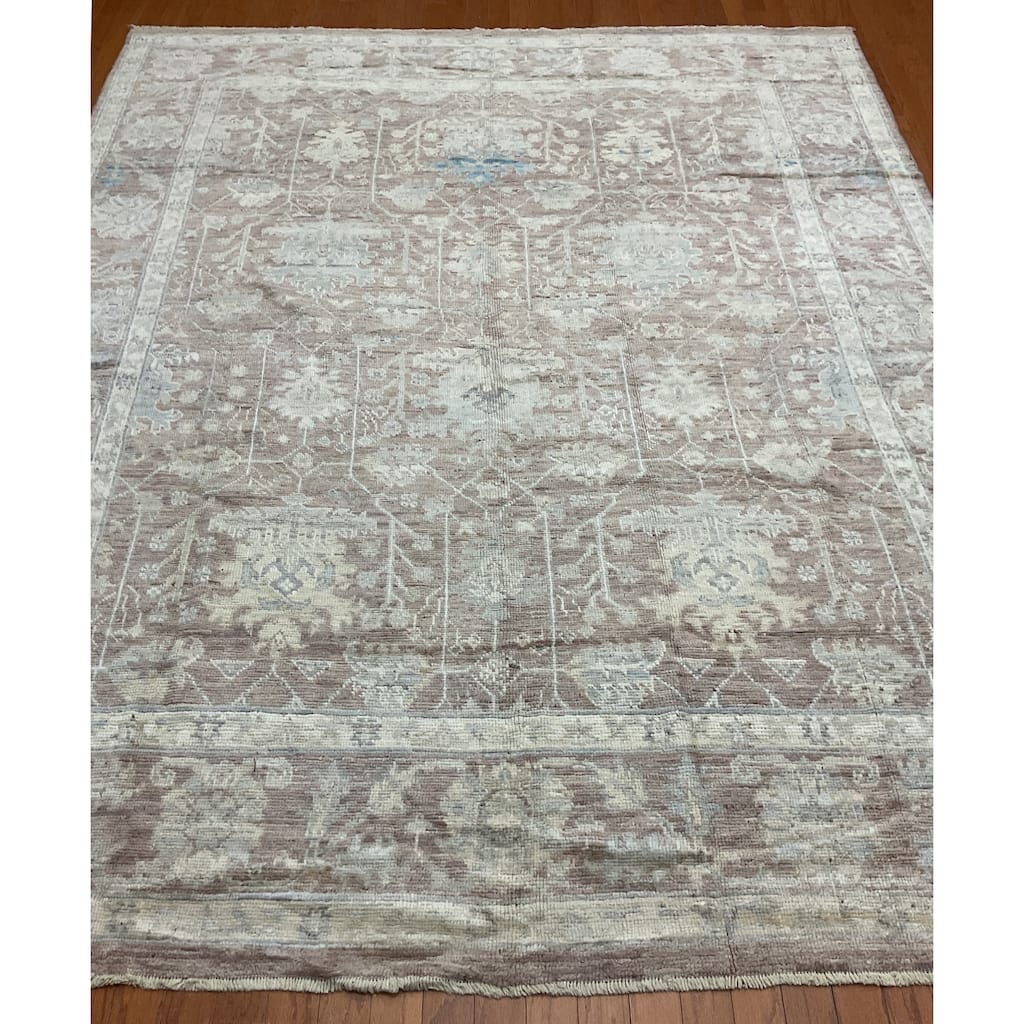 HERAT ORIENTAL Handmade Vegetable Dyed Oushak Wool Rug - 8'2" x 10'