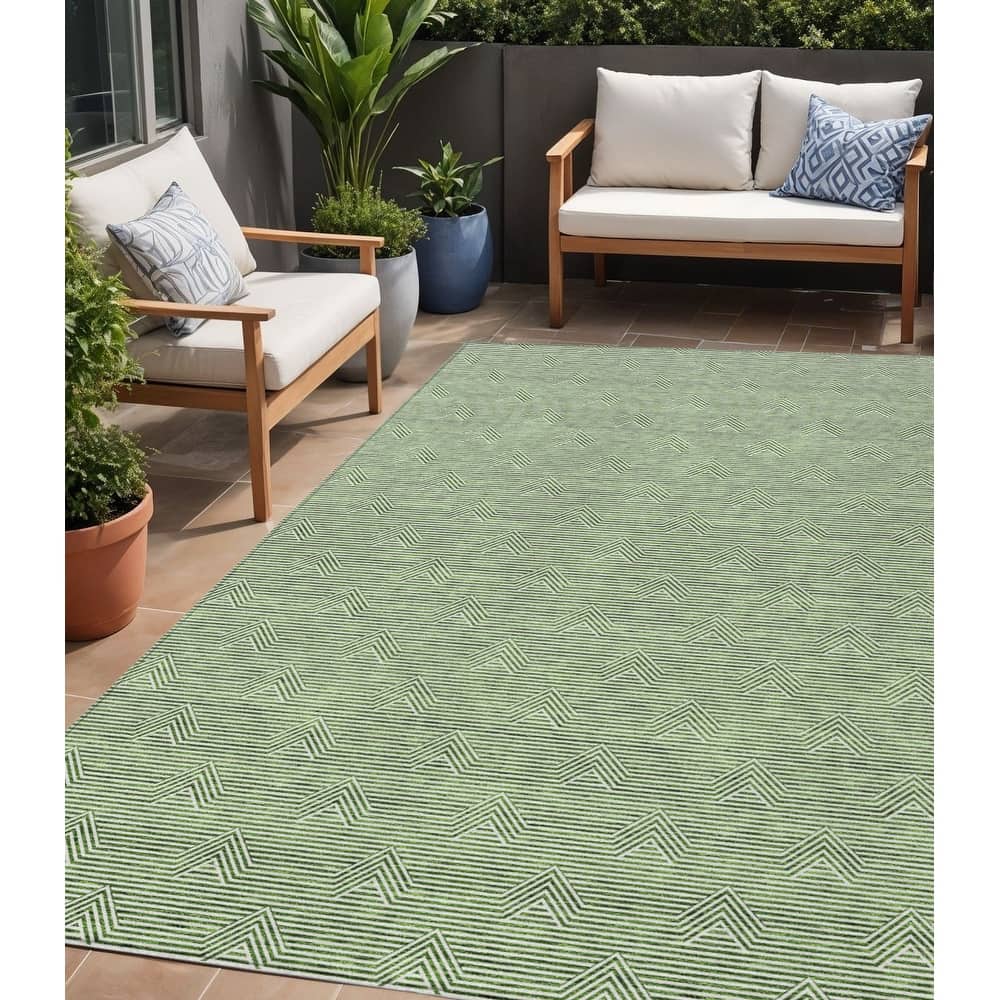 HomeRoots Geometric Transitional Rectangle Outdoor Rug