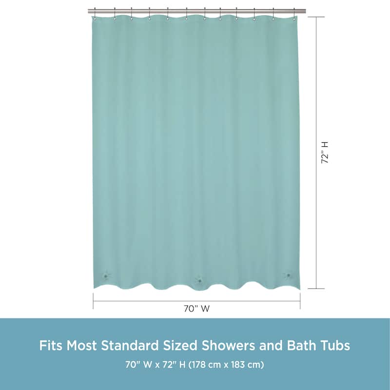 Kenney Medium Weight PEVA Shower Curtain Liner, 70" W x 72" H