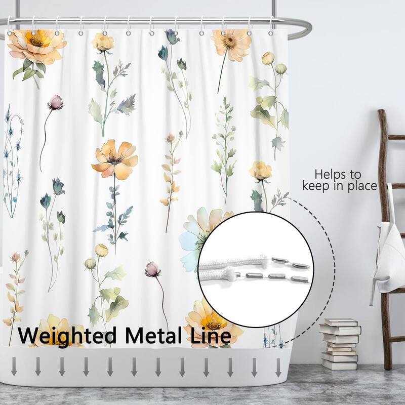 Floral Shower Curtain Spring Flower Shower Curtains for Bathroom Decor