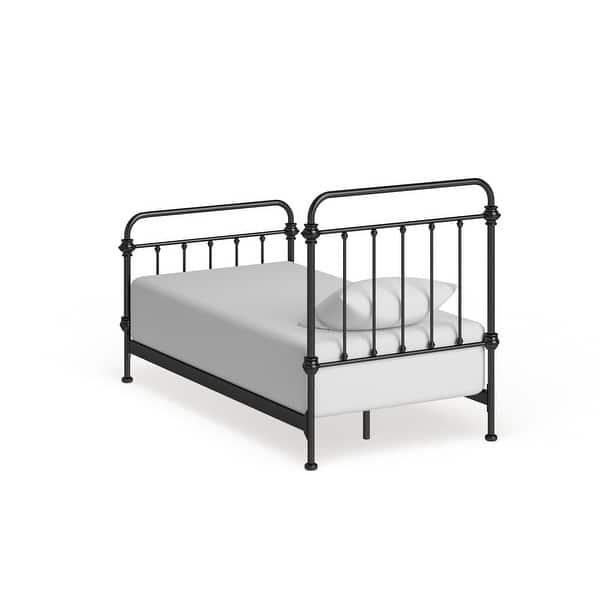 Queen Inspire Q Giselle Antique White Graceful Lines Victorian Iron Metal Bed Queen Inspire Q Giselle Antique White Graceful Lines Victorian Iron Metal Bed