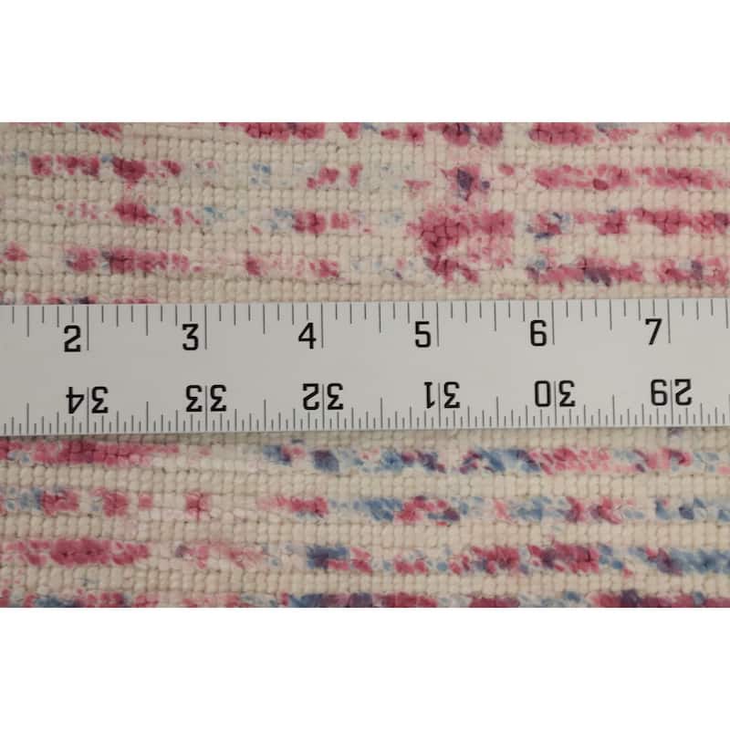 Hand Knotted Oriental Viscose Silk Carpet Modern Abstract Pink Abstract Area Rug - 7' 6'' X 5' 5''