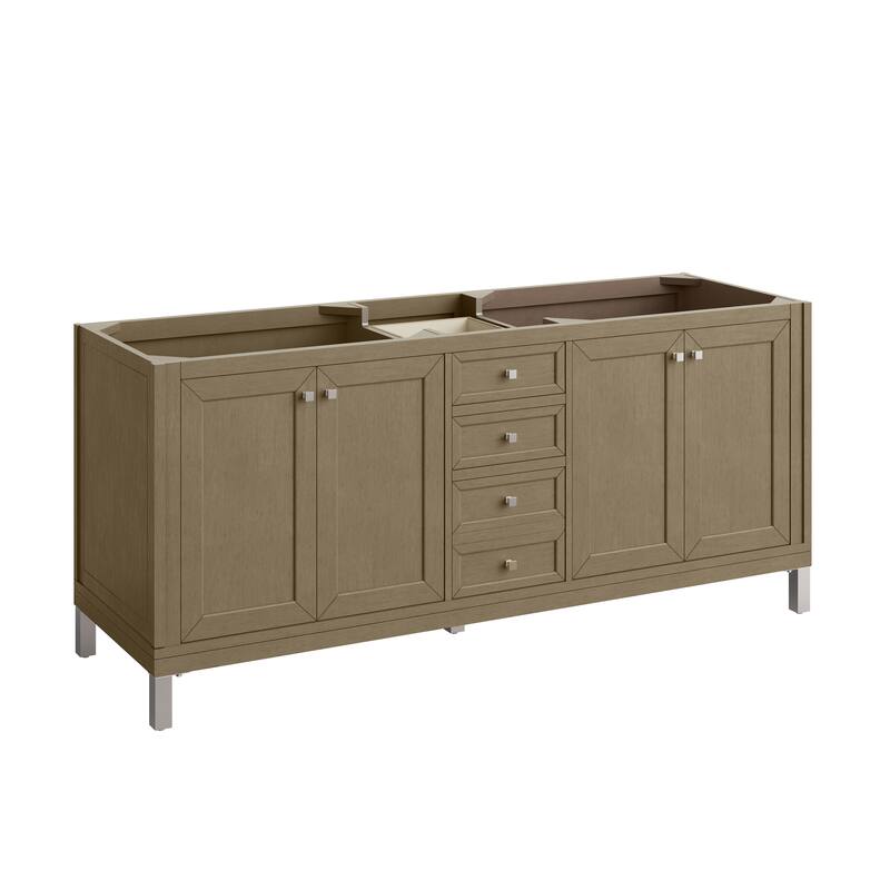Chicago 72" Double Vanity, Walnut Whisper