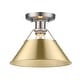 preview thumbnail 2 of 0, Yep by Golden Lighting Orwell 1-light Flush Mount in Pewter and Brushed Champagne Brass shade - Silver