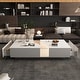 preview thumbnail 3 of 18, Storage Masterpiece Contemporary White Coffee Table Colorful LED Edge - 55.1"W