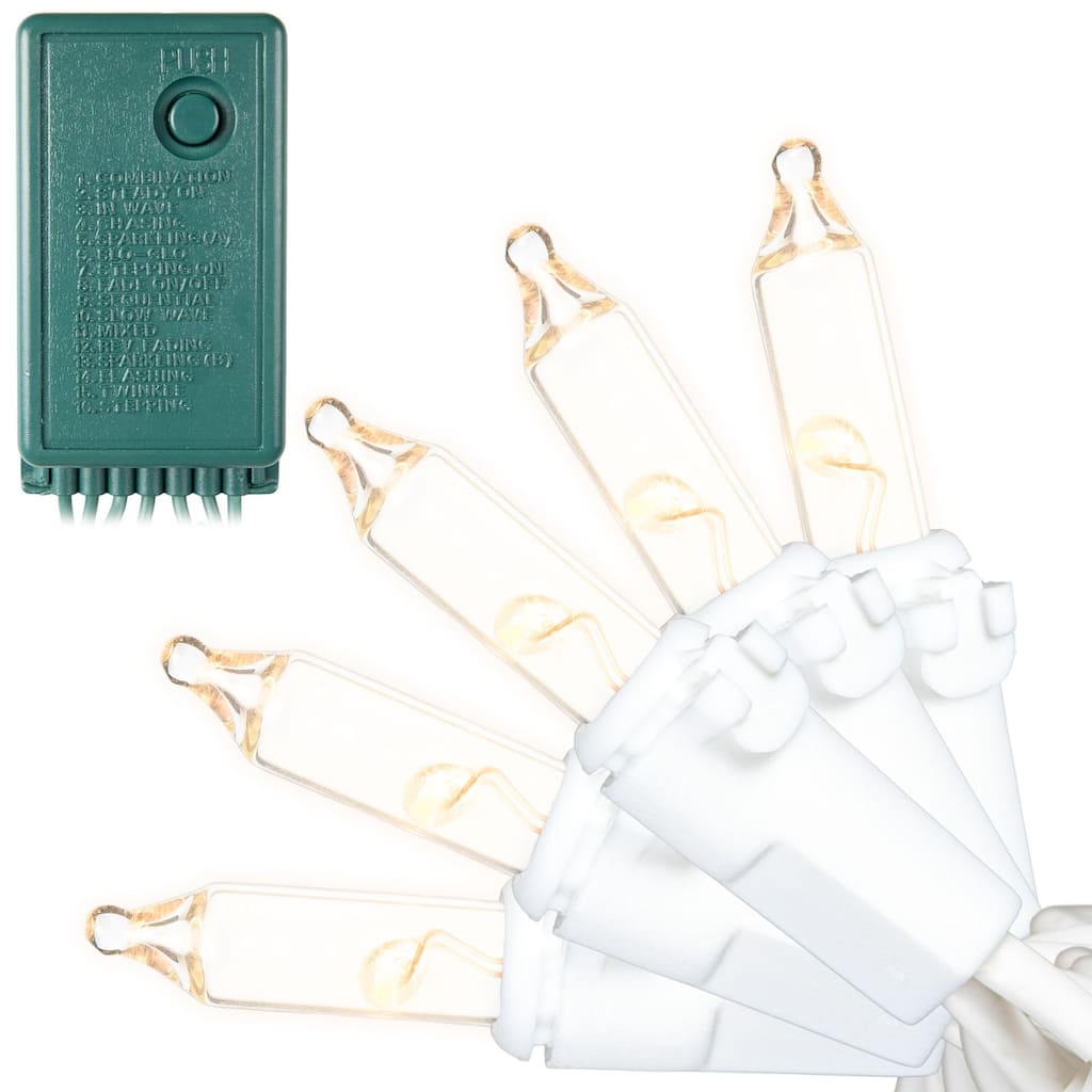 RetroGlo® 46.5' LED Chasing Lights, 140 Clear Bulbs, 16 Functions, Vintage Look