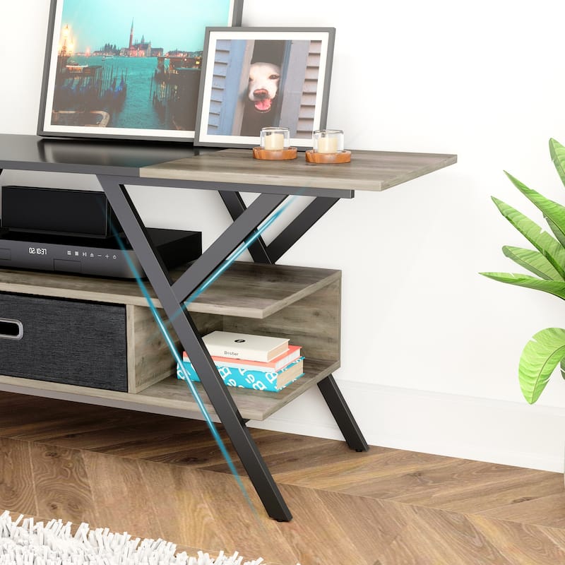 55 inch LED TV Stand for TVs up to 65 inch Media Console Entertainment Center with Drawer
