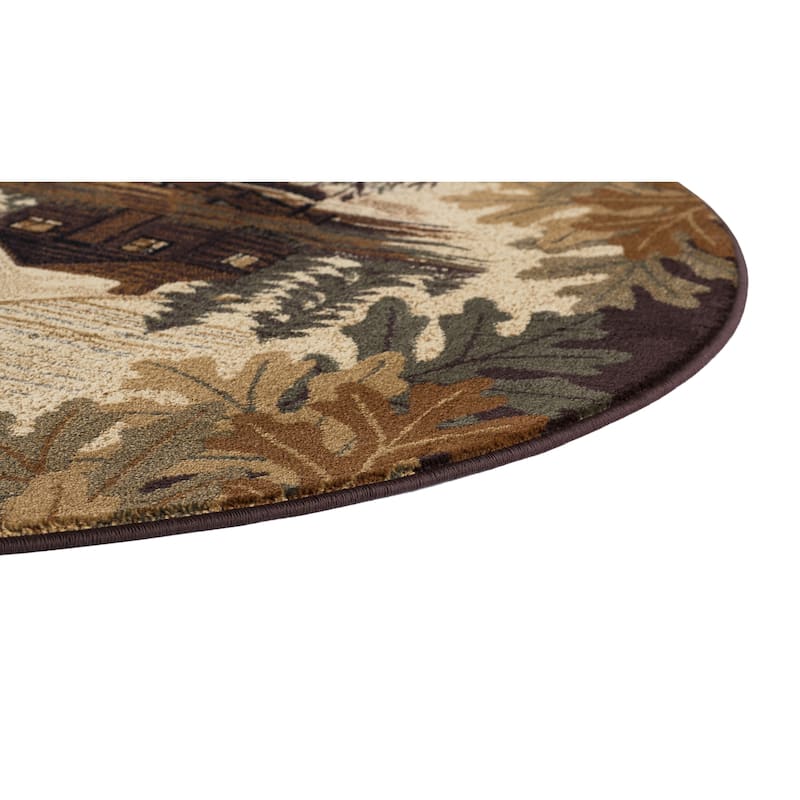 Natural Lodge Novelty Graphic Indoor Area Rug