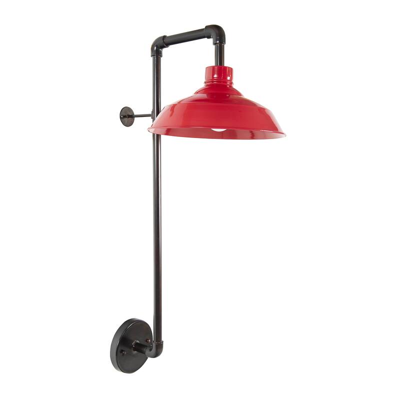 Metal Wall Sconce with Shade - Red