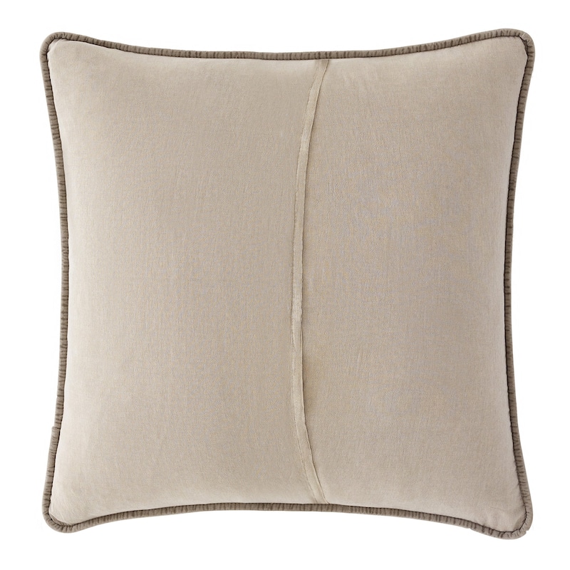 HiEnd Accents Stonewashed Cotton Velvet Quilted Euro Sham, 27" x 27", 1PC