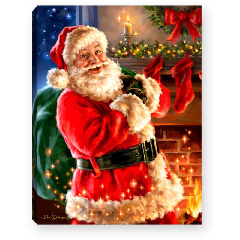 8" Red and Green Christmas Santa Claus Lighted Tabletop Decor