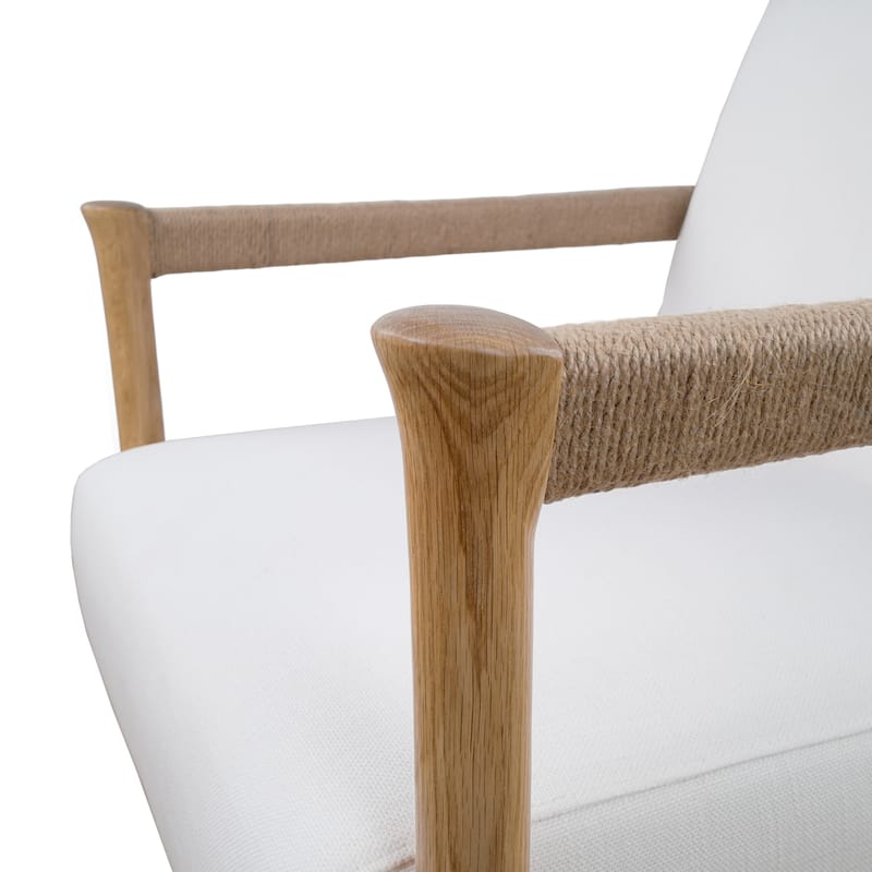 Art Leon Fabric and Wood Accent Armchair