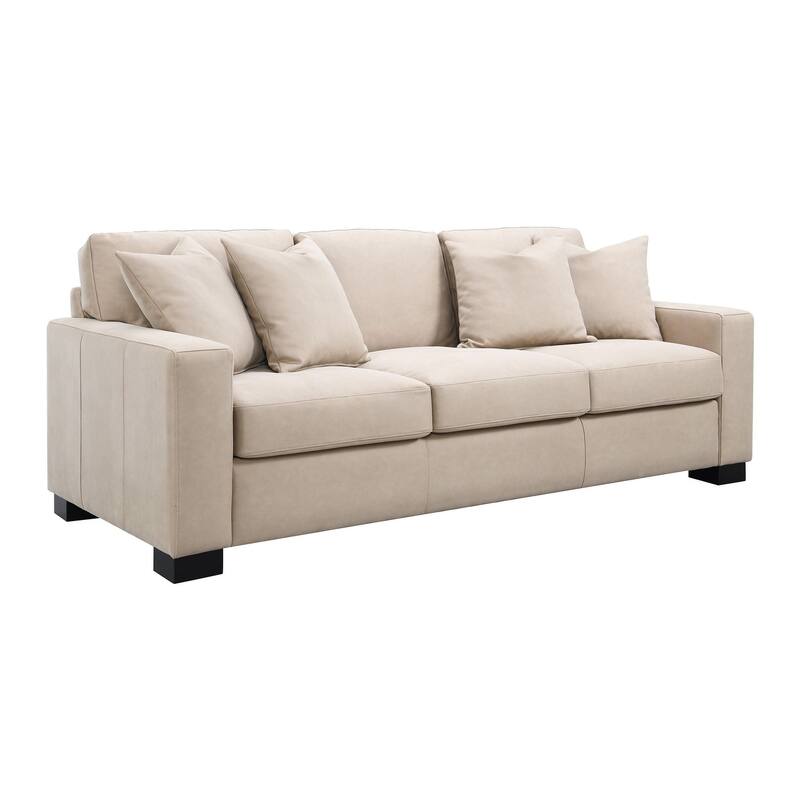 Dexter 89" Sofa with 4 Pillows, Taupe