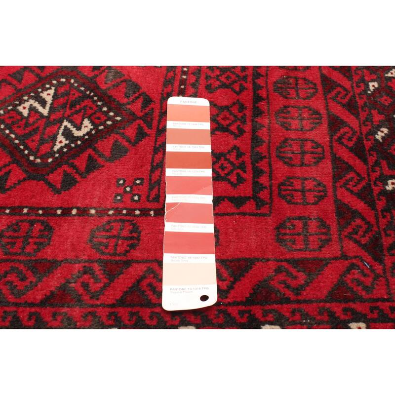 ECARPETGALLERY Hand-knotted Baluch Red Wool Rug - 3'5 x 6'8
