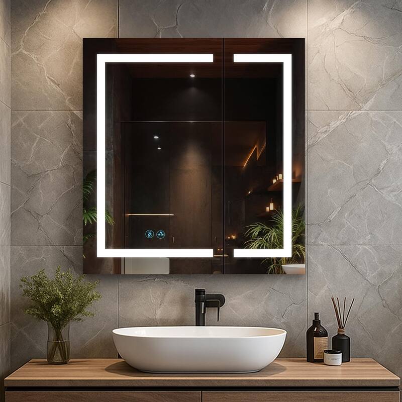 Blossom Vega LED Medicine Cabinet Mirror Storage Defogger Memory - 30x32"
