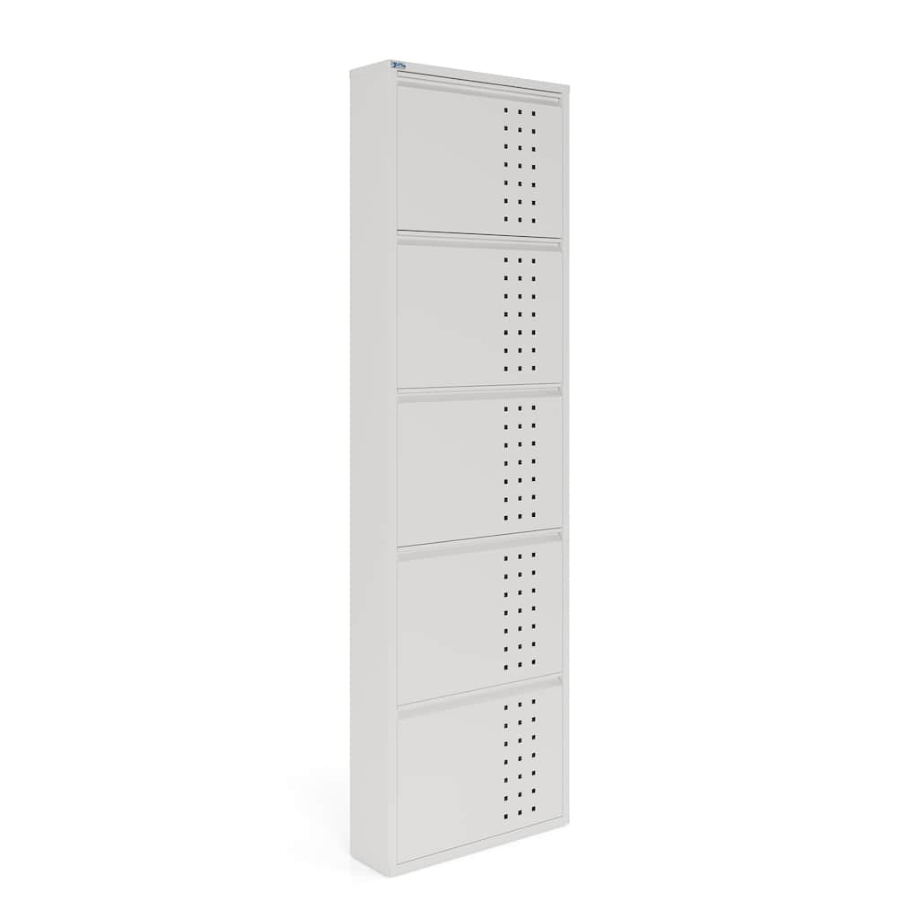 Antibacterial 5 Tier metal shoe cabinet front holes