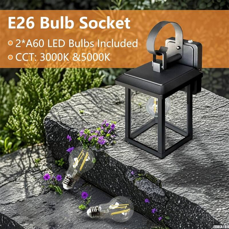 Outdoor Dusk to Dawn Wall Light Black Exterior Light Fixture