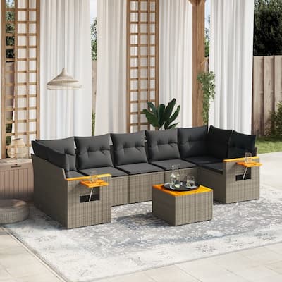 vidaXL Garden Sofa Set Grey - 21.7 x 21.7 x 14.6