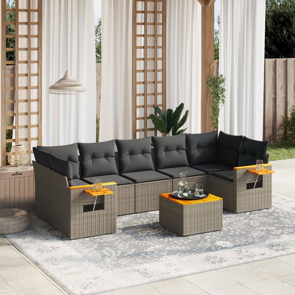 vidaXL Garden Sofa Set Grey - 21.7 x 21.7 x 14.6