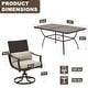 preview thumbnail 14 of 41, EROMMY Outdoor Dining Set, Swivel Rocking Chairs, Rectangular Table w Umbrella Hole, Patio Furniture Set for Backyard
