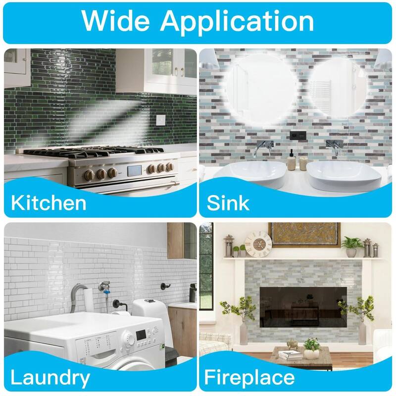 Art3d 10pcs Peel and Stick Backsplash Thickened Tiles, 12''x12'', Cover 10 Sq.Ft. - 11.8"x11.8"