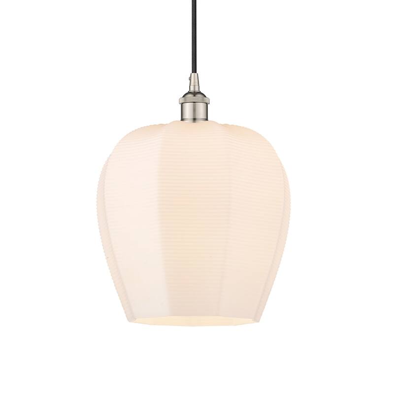 Innovations Lighting 616-1P-15-12 Norfolk Pendant Norfolk 12" Wide - Polished Nickel / Matte White