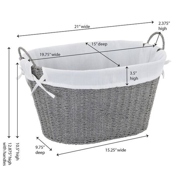 Woven Laundry Basket with Handles and Liner Bed Bath & Beyond 27751002