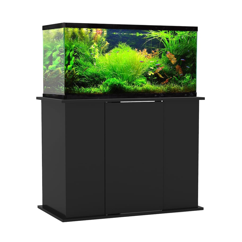Aquatic Fundamentals 50/65 Gallon Black Aquarium Stand with Enclosed Storage