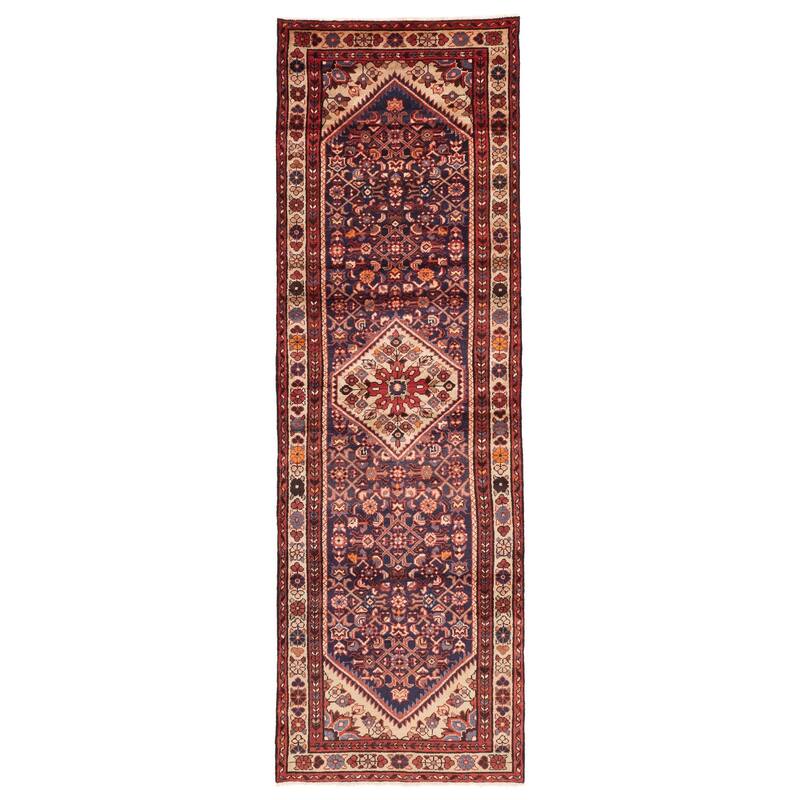 ECARPETGALLERY Hand-knotted Andelz Dark Navy Wool Rug - 3'3 x 10'7