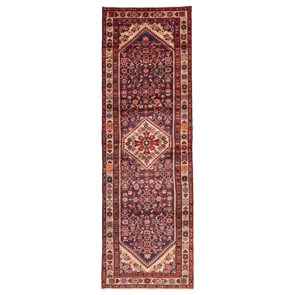 ECARPETGALLERY Hand-knotted Andelz Dark Navy Wool Rug - 3'3 x 10'7