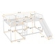preview thumbnail 18 of 24, L-Shaped Full and Twin Size Metal Bunk Bed with Slide and Short Ladder,Industrial Design