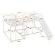 preview thumbnail 7 of 13, Stylish Full and Twin Size L-Shaped Bunk Bed with Slide and Short Ladder, 4 Beds in 1, Sturdy Frame, White